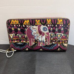 SAKROOTS ~ Multicolor Elephant ZIP CLOSE Wallet ~ NWOT